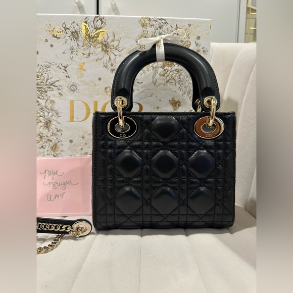 Mini Lady Dior in Black - Lambskin w/Champagne Gold Hardware - Picture 2 of 15